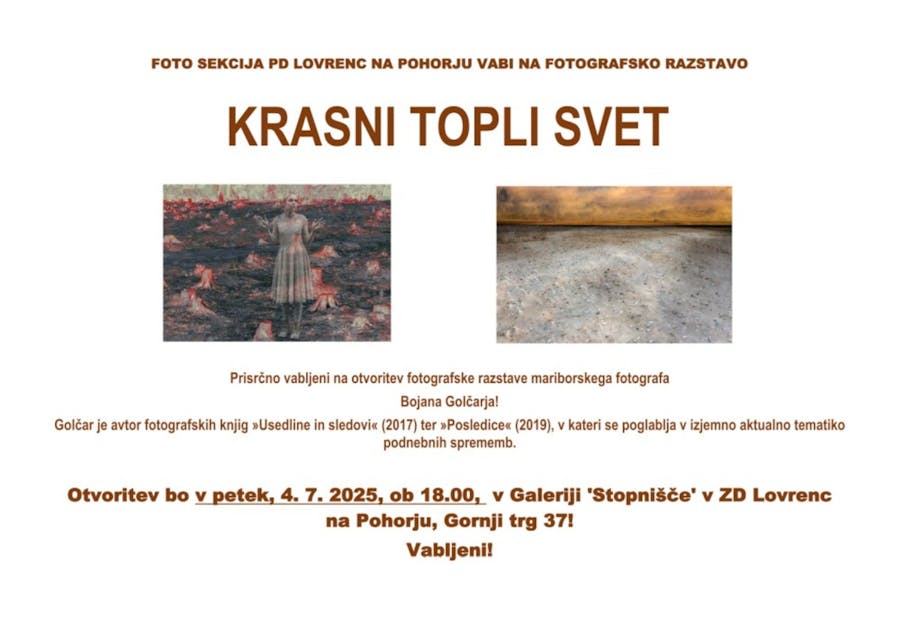Fotografska razstava Bojana Golčarja "Krasni topli svet"